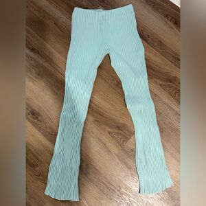 Zara Ribbed Mint Flare Pants
